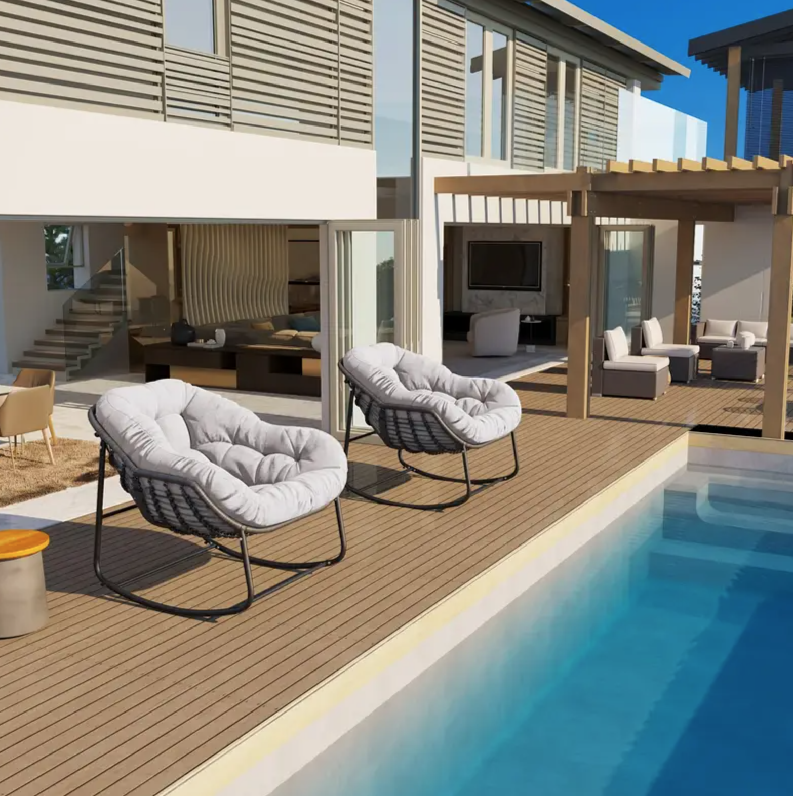 Comfy Wicker Egg Chairs Lounge